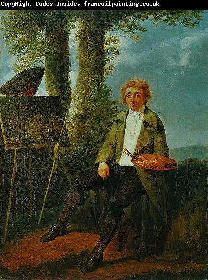Jacques Sablet Portrait du peintre Conrad Gessner dans la campagne romaine